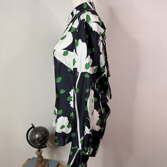 Monse Floral Button Up Top Cut Out Slashed Back Deconstructed Size 6 Bold Floral - Picture 8 of 14